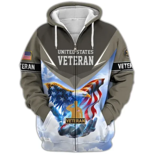 Discover Military Veteran GRAY 3D HOODIE HALLOWEEN GIFT BEST PRICE OVER PRINT US SIZE