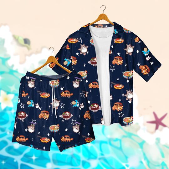 My Neighbor Totoro Hawaiian Shirt, Ghibli Anime Hawaii Shirt, Studio Ghibli Summer Shirt