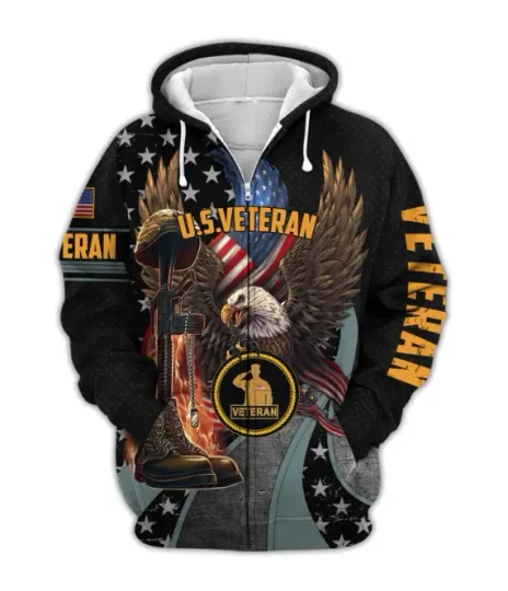 Discover U.S. Veteran Eagles BLUE 3D HOODIE HALLOWEEN GIFT BEST PRICE OVER PRINT US SIZE