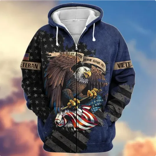 Discover All Gave Some Some Gave All Veteran BLUE 3D HOODIE HALLOWEEN GIFT BEST PRICE