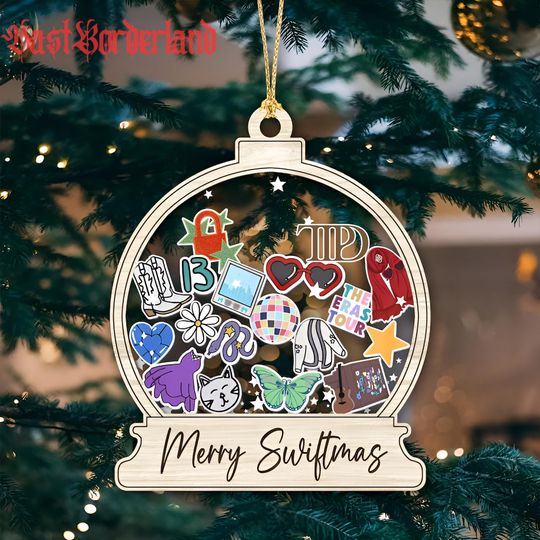 Discover Merry Swiftmas 2025 Ornament, Showgirl Album Christmas Ornament, Music Fan Christmas Ornament, Funny Swift Fans Gift Christmas Tree Decor