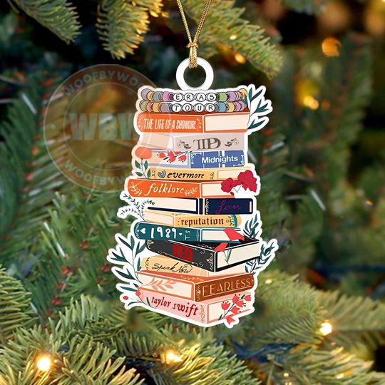Taylorrrs Version Book Stack Ornament 2025, Eras Albums Christmas Tree Decoration, taylorrrr version Gift Keepsake