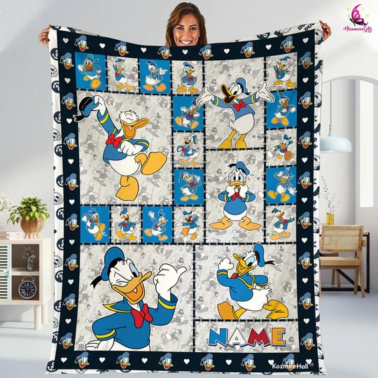 Donald Duck Fleece Blanket, Disneyland Fleece Blanket, Donald Blanket, Birthday Gift, Christmas Gift