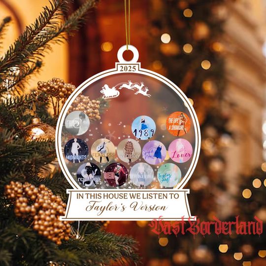 Merry Swiftmas 2025 Ornament, Showgirl Album Christmas Ornament, Music Fan Christmas Ornament, Funny Swiftttt Fans Gift Christmas Tree Decor