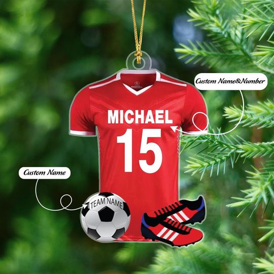 Discover Custom Soccer Christmas Acrylic Ornaments, Gift For Soccer Players Acrylic Ornament, Soccer Christmas Gift Ornaments,Soccer Keepsake Acrylic
