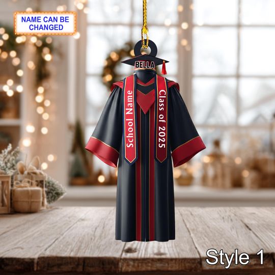 Custom Graduation Christmas Ornament, Personalized Senior Ornament, Graduation Gift, 2D Flat Acrylic Ornament, Senior Student Gift