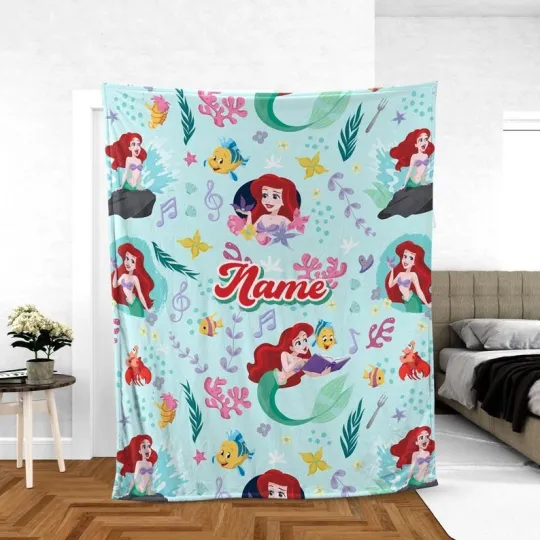 Discover Personalized Princess Ariell The Little Mermaid Birthday Girls Christmas Blanket