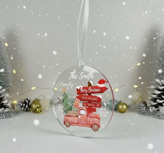 Discover Customisable Acrylic Christmas Ornament - UV Scanned Holiday Tree Decor
