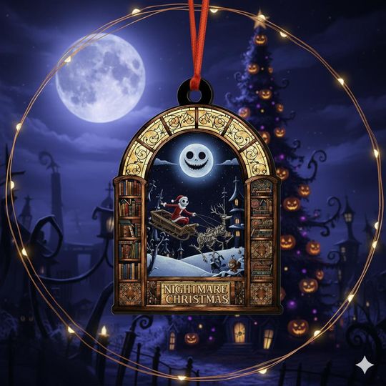 Discover Nightmare Christmas 3D Acrylic Ornament, Custom Wicked Christmas Acrylic Ornament, Movie Theme House Christmas Decor