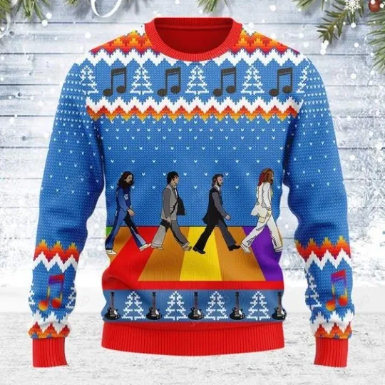 Discover The Beatles Hippie Ugly Christmas Sweater