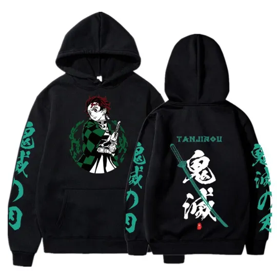 Discover Demon Tanjiror Kamado Hoodie Pullover Sweatshirt Cosplay Costume