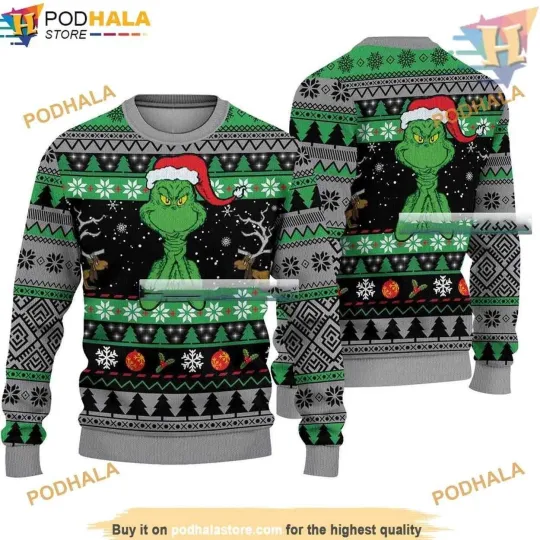 The funny character Ugly Christmas Sweater, Merry Grin Friends Christmas Sweater