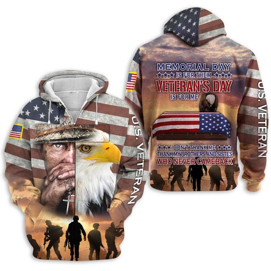 Discover Memorial Day Veteran Pullover Hoodie Eagles Zip Up Hoodie Eagles Jackets American Flag Hoodies Patriotic Hoodie Veteran Gifts Patriotic Gift
