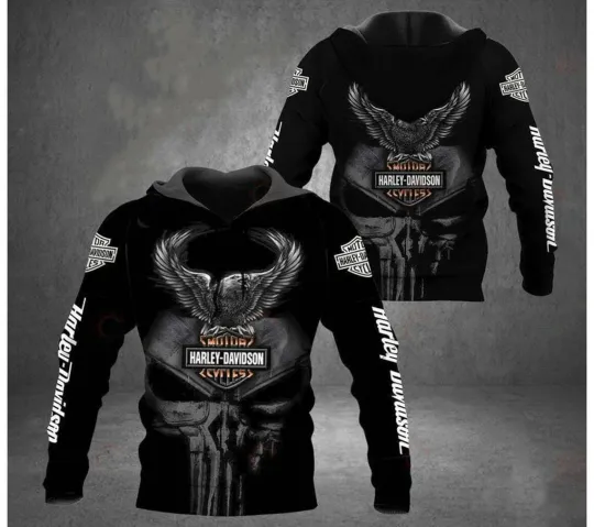 Discover New Haarleyy Davidson Skull Hoodie