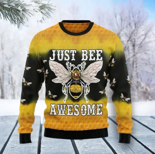 Bee Tie Dye Ugly Christmas Sweater
