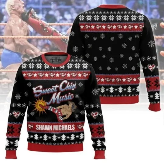 Discover Sweet Chin Music Shawn Michaels Ugly Christmas Sweater
