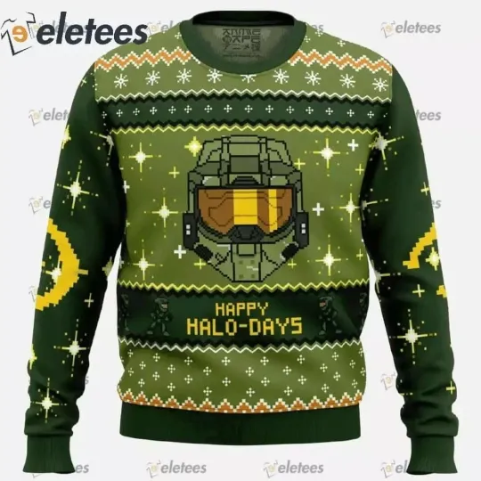 Discover Happy Halo-Days Halo Ugly Christmas Sweater