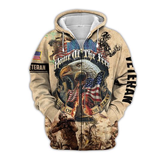 Discover Veteran Pullover Hoodie Veteran Zip-Up Sweatshirt Eagles Jackets American Flag Hoodies Patriotic Hoodie Veteran Gifts Home Of The Free