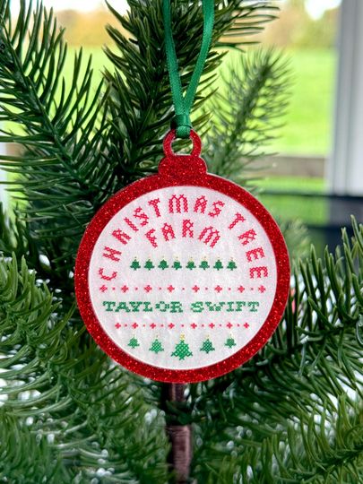 Discover Taylorr Swifts Christmas Tree Farm Ornament | taylor version Gift | Double-Sided Glitter Acrylic Bauble | Christmas Song Lyric Decoration