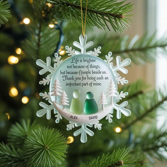 Discover Personalized Friendship Acrylic Ornament, Friend Christmas Gift, Personalized Acrylic 2 Layer Snowflake Keepsake, Christmas Decor 2025