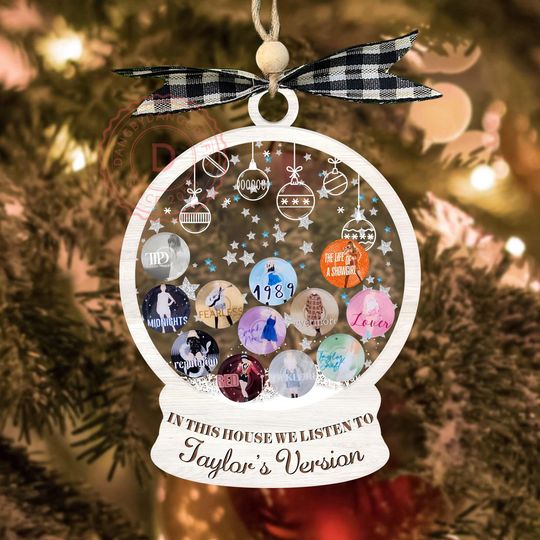 Discover Swiftmas Ornament 4D Shaker, In This House We Listen to Taylor's Version Ornament, Merry Swiftmas 2025 Ornament, Showgirl Christmas Ornament