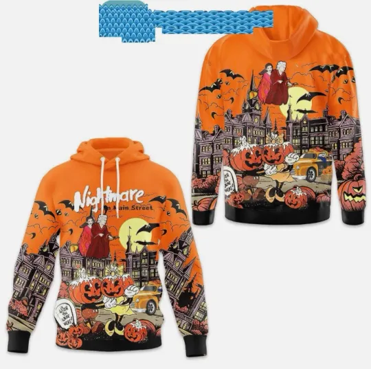 Discover Halloween Nightmare On Main Street Hoodie 3D for Men and Women