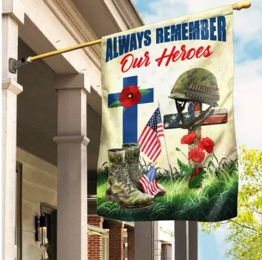 Discover Solider Flag Memorial Gift For Veterans HOUSE FLAG GARDEN FLAG HALLOWEEN GIFT