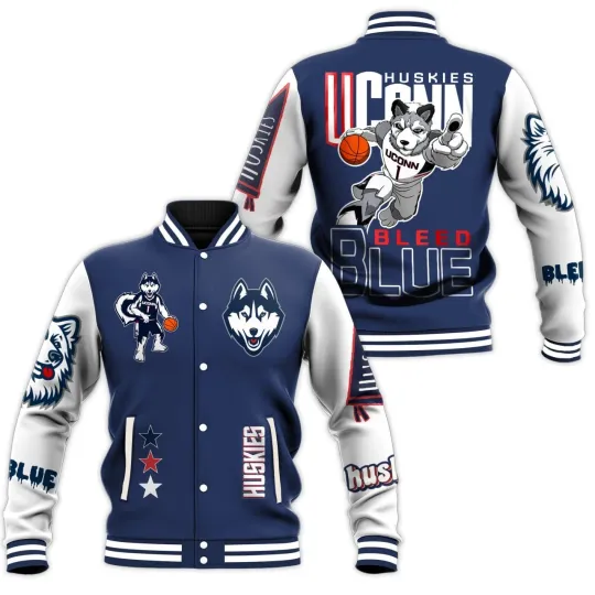 UConn Huskies Baseball Jacket for Fans, Gift for Him