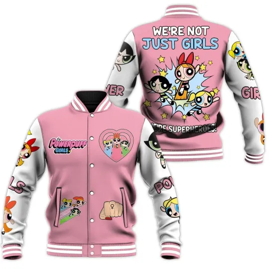 The Powerpuff Girls Baseball Jacket for Fans, Gift for Him or Friend