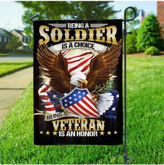 Discover Being A Veteran Is An Honor HOUSE FLAG GARDEN FLAG HALLOWEEN GIFT CHRISTMAS GIFT