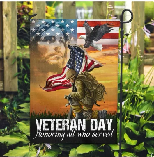 Discover Jesus Veteran Garden HOUSE FLAG GARDEN FLAG HALLOWEEN GIFT BEST PRICE US SIZE