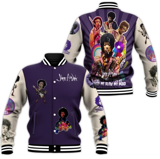 Jimi Hendrix Baseball Jacket for Men and Women, Fan Gift