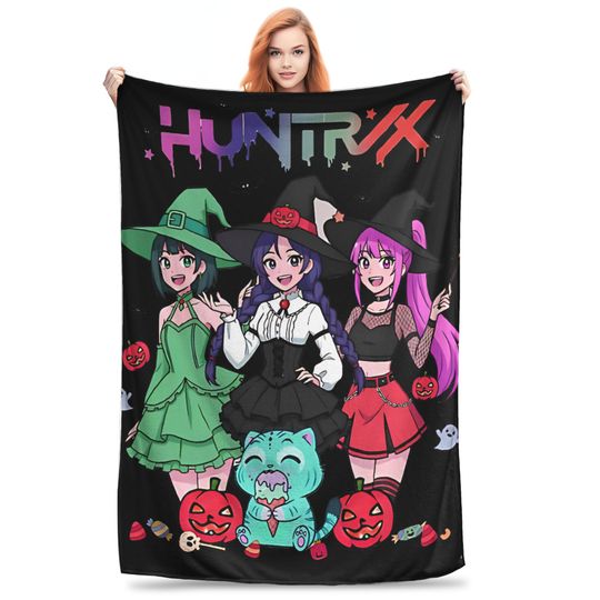 Kpop Huntrix Halloween Fleece Blanket