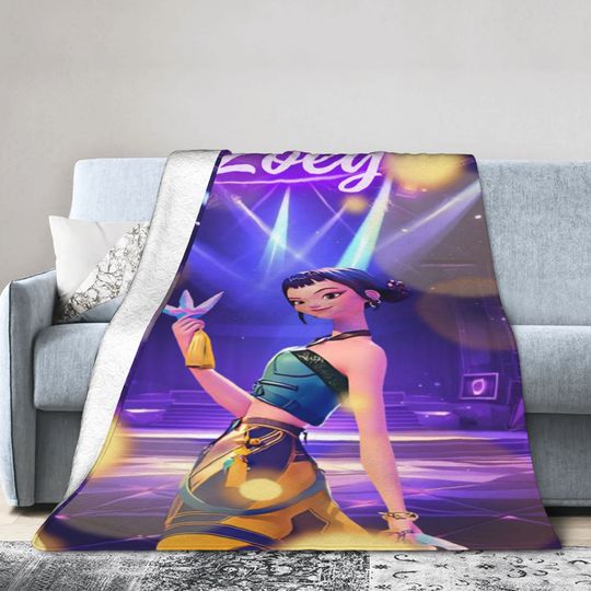 Discover K pop Demon Hunters Huntrix zoey kpop k-pop Fleece Blanket
