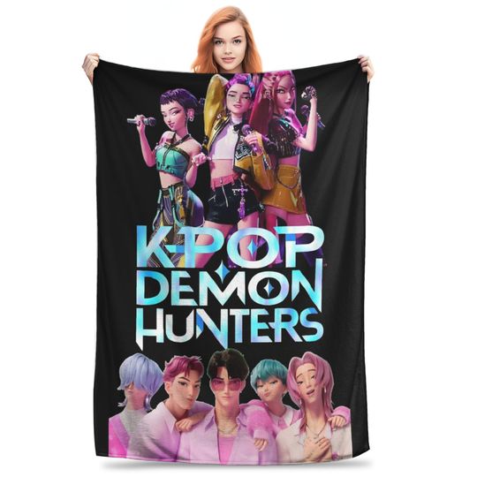 Discover Huntrix  Saja Boys Fleece Blanket