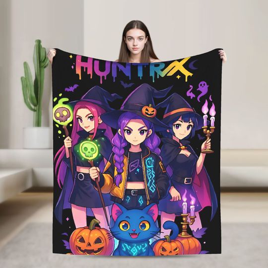 Discover Spooky Huntrix Witches Halloween Kpop Demon Hunter Fleece Blanket