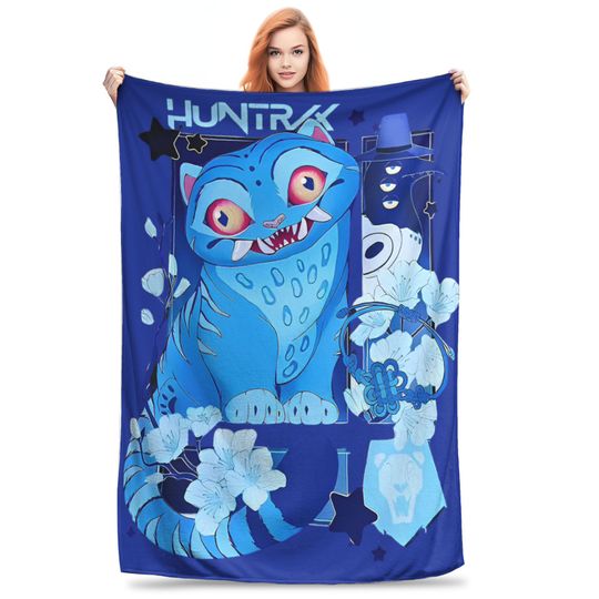 Travel KPop Demon Hunters Derpy Tiger Fleece Blanket