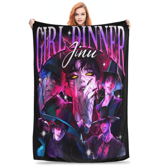 Discover KPop Demon Hunters Blanket Quality Super Warm Jinu Fleece Blanket