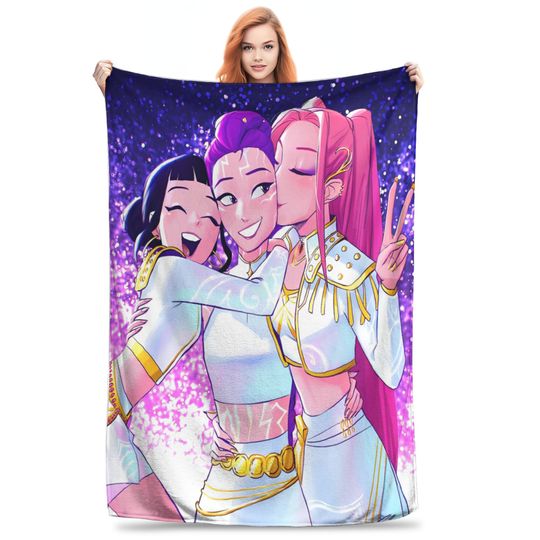 Discover Huntrix Super Soft Blanket  Girls Boys Fleece Blanket