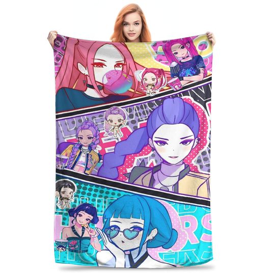 Discover Huntrix Warm Soft Blanket Movie Fleece Blanket