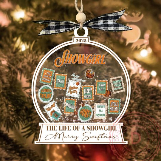 Showgirl Ornament 4D Shaker, Taylorr Swifttts Ornament, The Life of a Showgirl, taylorrr version Christmas, Music Tree Decor, Fan Keepsake, taylorrrr version