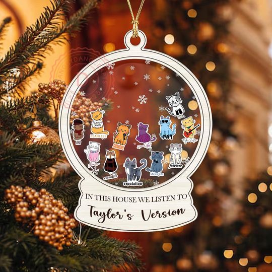Discover Swiftmas Ornament 4D Shaker, In This House We Listen to Taylor's Version Ornament, Eras Tour Taylor album Ornament, The Life of a Showcat