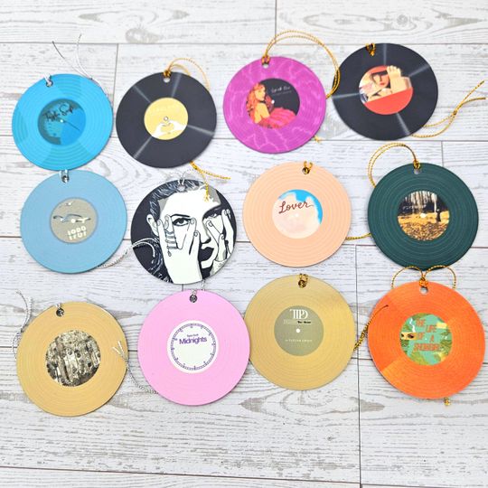 Discover Eras Collection Album Ornaments - Vinyl Record  Ornaments - Illustrated Choose One or Full Set
