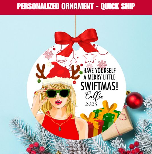Discover taylor version Ornament - Personalized, Swiftmas, Gift for Tweens, Kids, Free Gift Wrapping