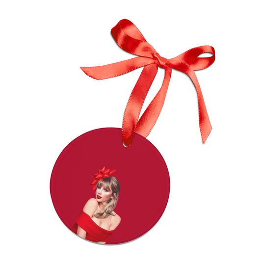 Discover Ornament, Taylor Christmas Decor, Snowflake Ornament, Girly Christmas Gift, Red Holiday Ornament, Acrylic Ornament with Ribbon