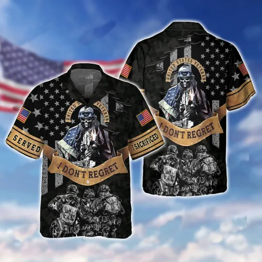 Discover I Served I Sacrificed I Don't Regret Veteran's Day Memorial Day 3D HAWAII SHIRT