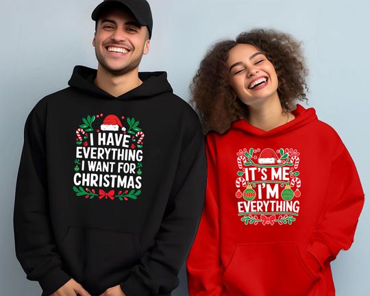 Discover Couple Christmas Hoodie,Matching Couple Christmas Hoodies,Christmas Jumper,Christmas For Couple , Xmas Jumper, Everything Christmas