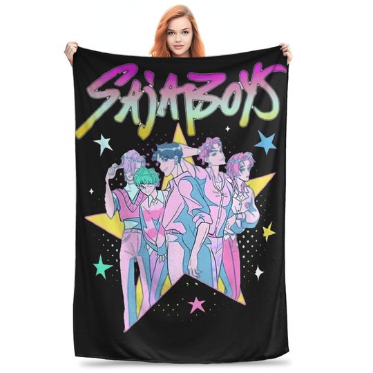 Discover Saja Boys Neon Star Demon Hunters Fleece Blanket