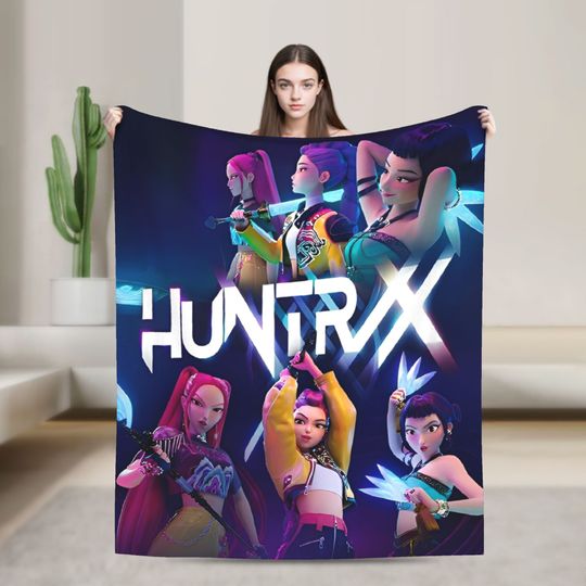 Discover Soft Blanket Camping KPop Demon Hunters Rumi Mira Zoey Fleece Blanket