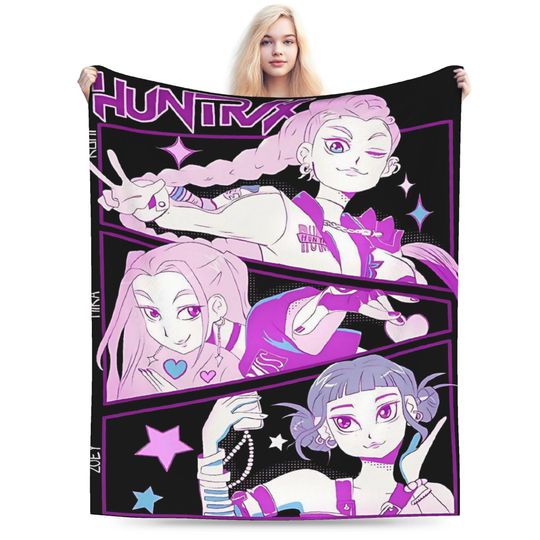 Huntrix Kpop Demon Hunters Fleece Blanket